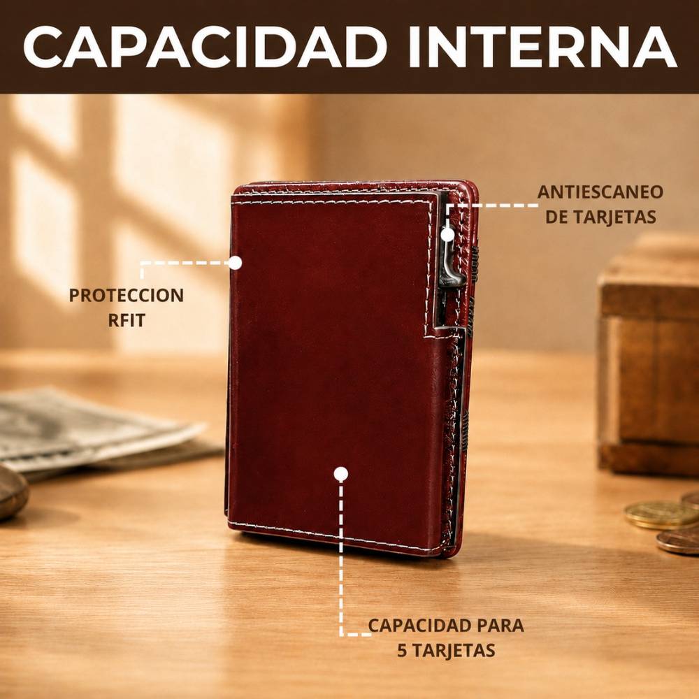 BILLETERA DE CUERO  ASTRAL CON RFID - BH31